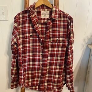 Aeropostale Maroon and Beige Plaid Shirt